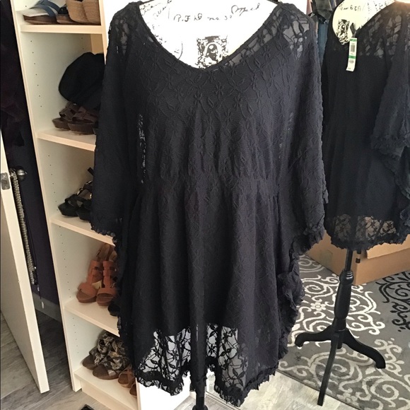 Style and Company 2 Piece Lace Top Black L - Picture 1 of 7